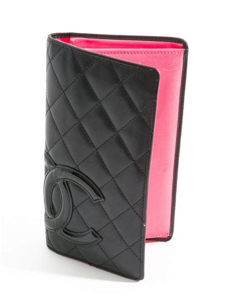 chanel wallet black and pink.